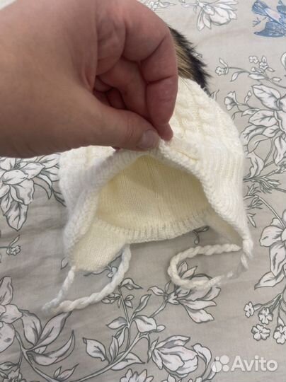 Шапка для девочки шерстяная, двойная