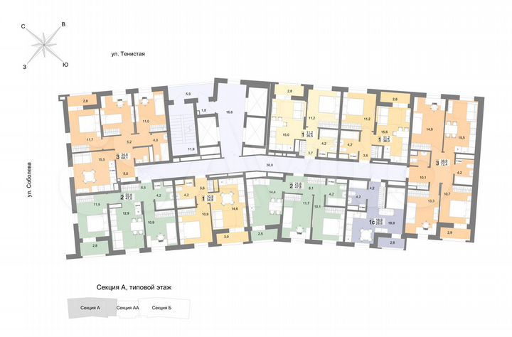 2-к. квартира, 47,7 м², 19/23 эт.