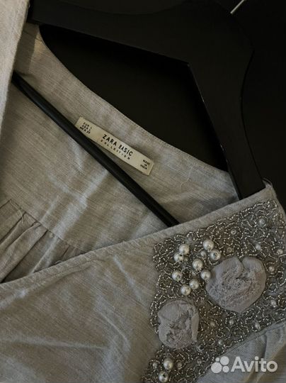 Серое платье zara, L