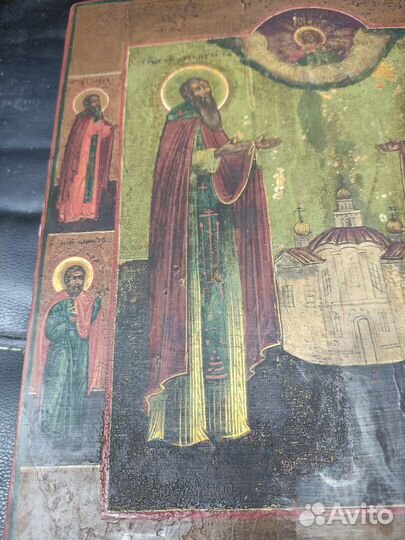 Старинная икона Зосима и Савватия 18 век