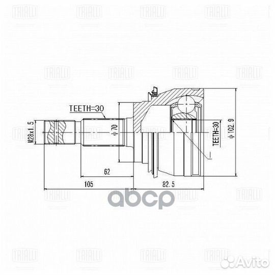 ШРУС для а/м Toyota Land Cruiser Prado 150 (09)