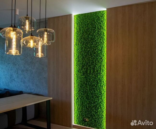 Стены, панно. Стабилизированный мох. Арт196