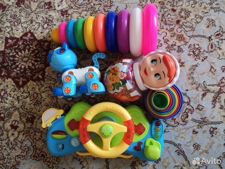Игрушки, интерактивный руль, пирамидка