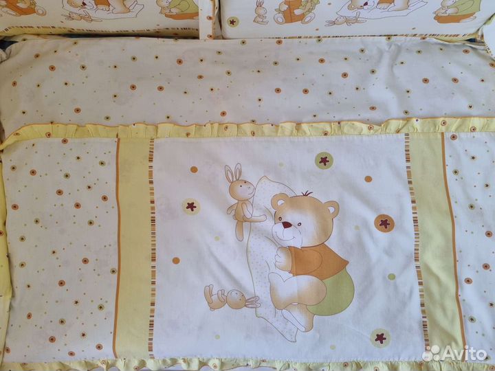 Комплект в кроватку: бортики,балдахин, 2 кпб