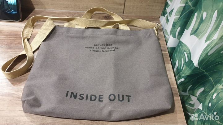 Сумка шопер канвас 100% серая