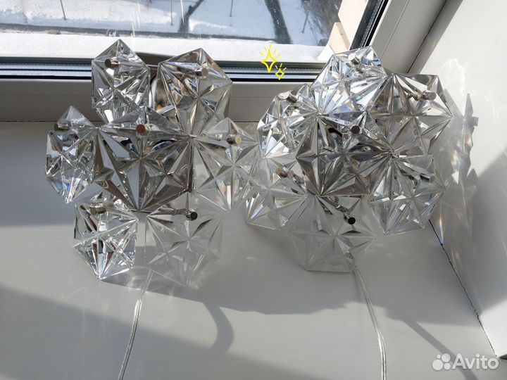 Коллекционные хрустальные светильники СССР парой