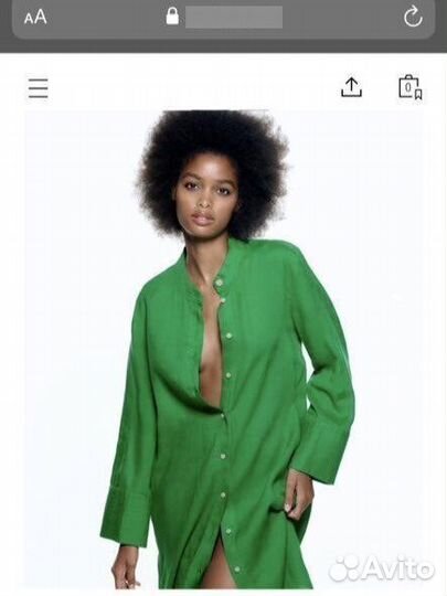Туника рубашка zara льнанная