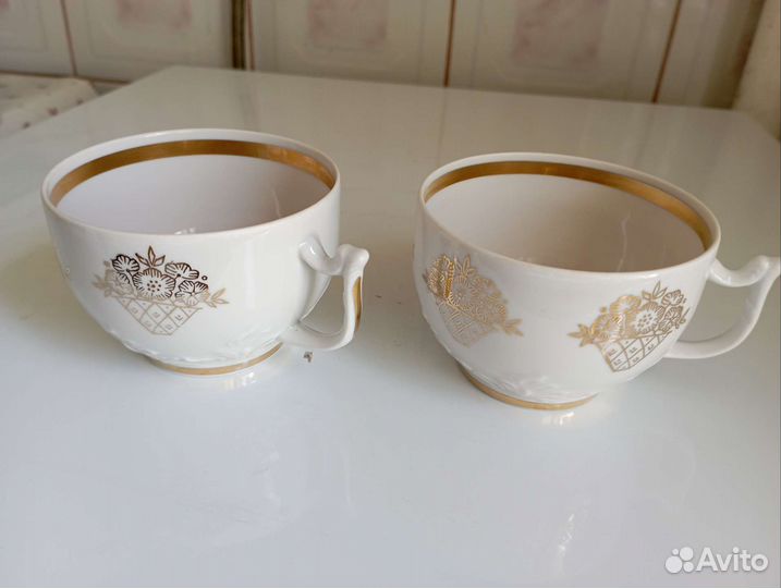 Чашки чайные Дмитровский фарфор Вербилки