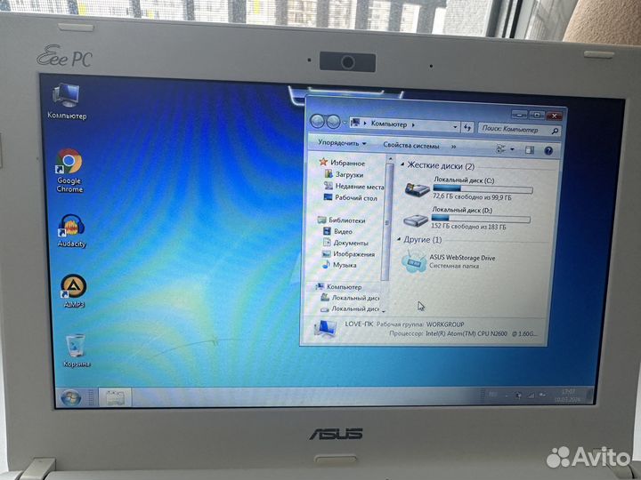 Нетбук asus eee pc