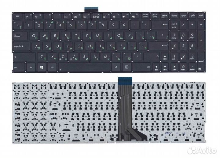 Клавиатура Asus X555L X553 черная (плоский enter)