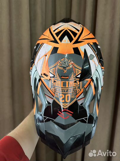 Кроссовый Шлем Shiro M + очки Ataki