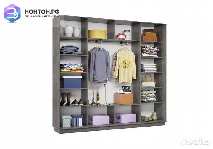 Шкаф-купе трёхдверный Селена бетон