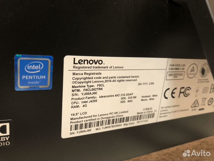 Моноблок lenovo ideacentre 310 19.5'' SSD500 DDR8