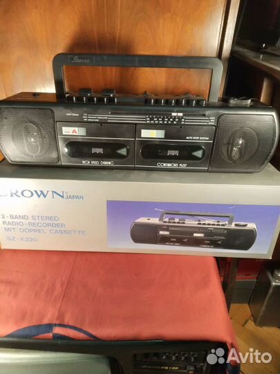 Crown sz-k220 винтаж двухкассетник
