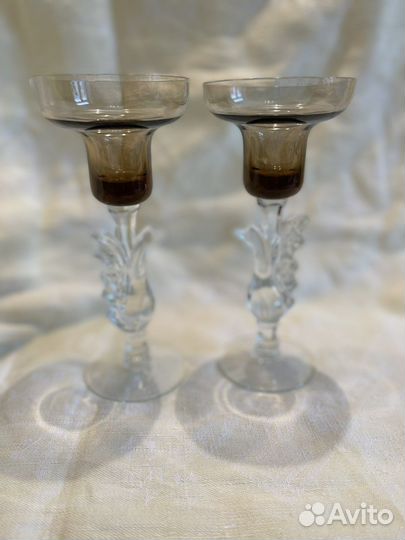 Подсвечники гусь хрустальный