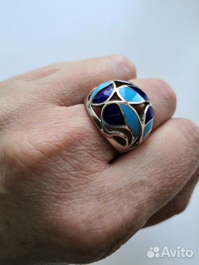 Серебряное кольцо с эмалью