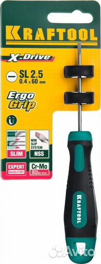 Отвертка (250071-2.5-060), kraftool Х-Drive, SL2