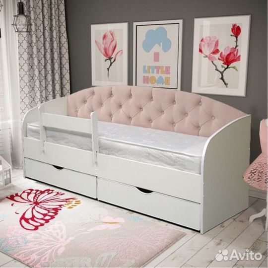 Кровать основание ламели лдсп велюр детская