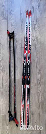 Лыжи беговые 160 см с палками детские