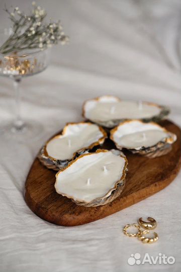 Сет свечей в устричных раковинах