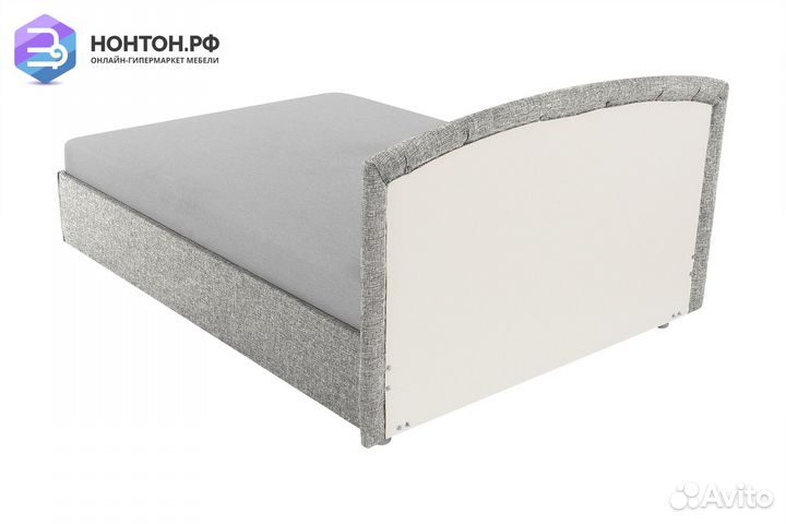 Тахта с овальной спинкой жаккард светло-серый