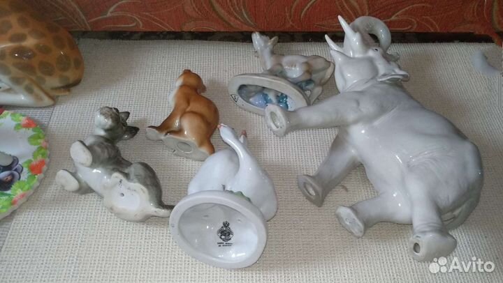 Статуэтки лфз тигр слон жираф лиса собака бычок