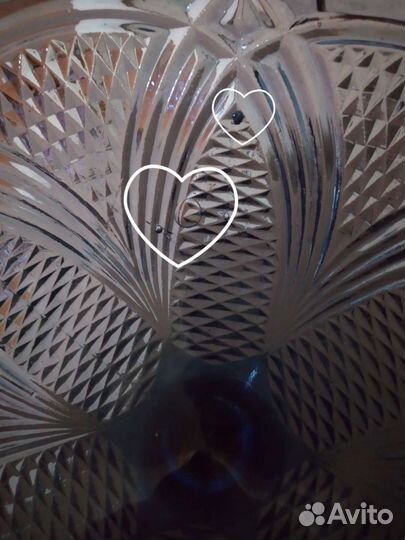 Ваза для фруктов на ножке цветное стекло СССР