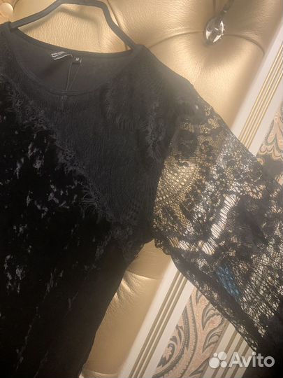 Боди велюр новое 42/44/46 с кружевом