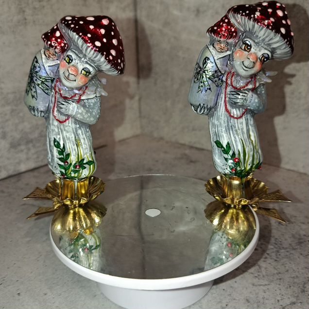 Ёлочная игрушка гриб мухомор мама