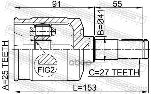 ШРУС внутренний 25x41x27 1211-efmt Febest