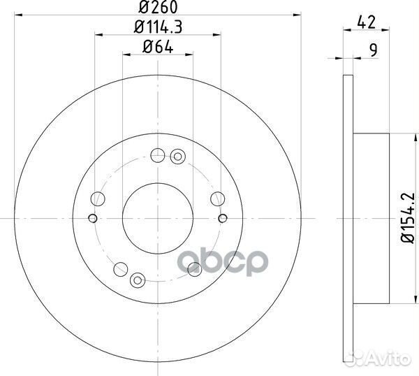 Диск тормозной зад honda civic viii DB6089;