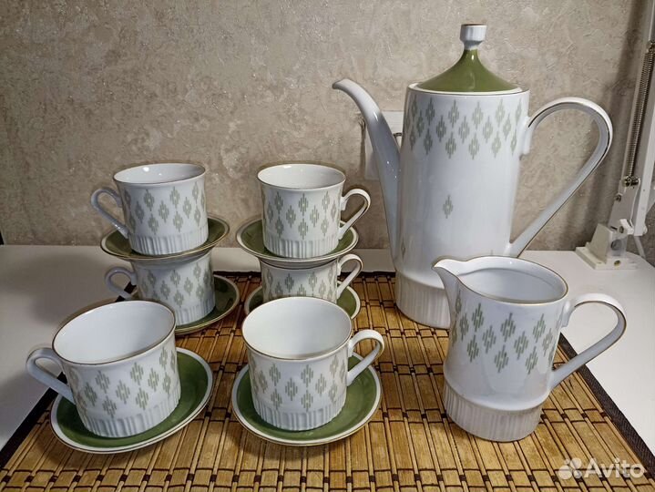 Чайно-кофейный сервиз гдр volkstedt
