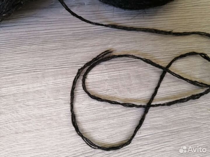 Пряжа шерстяная для вязания. Цвет графит. 250 гр