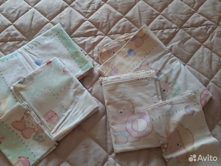 Бортики, постельное белье, одеяла, подушечки