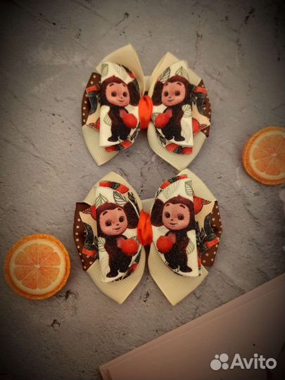 Бантики с Чебурашкой и Уэнсдэй Wednesday