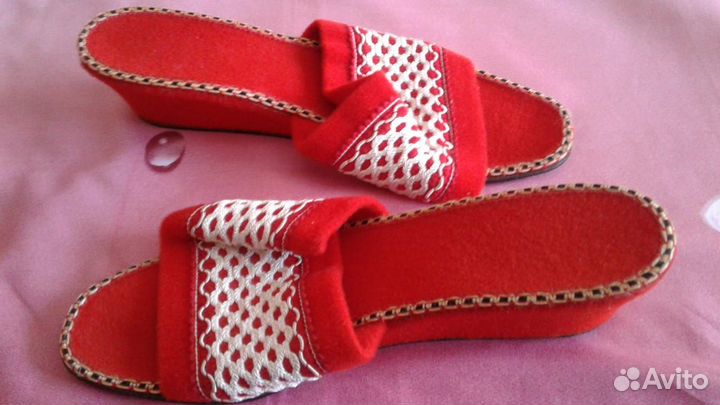 Тапочки винтажные гдр, 70е г., сос. новое