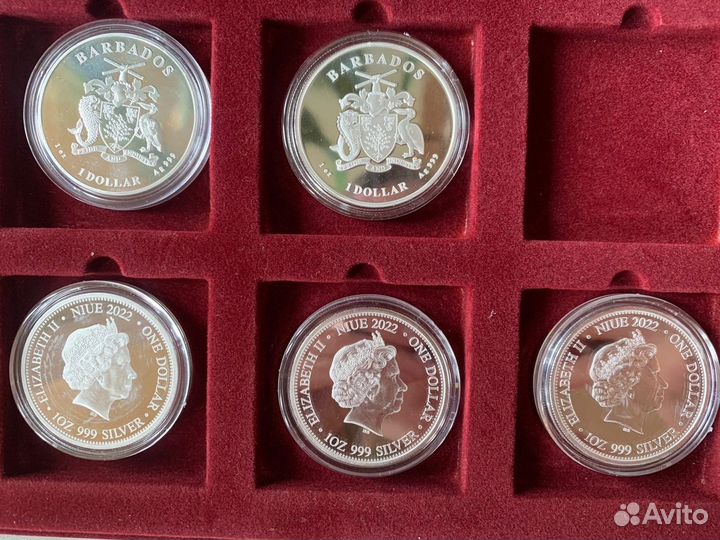 Серебро 2022 год пеликан барбадос хищные животные