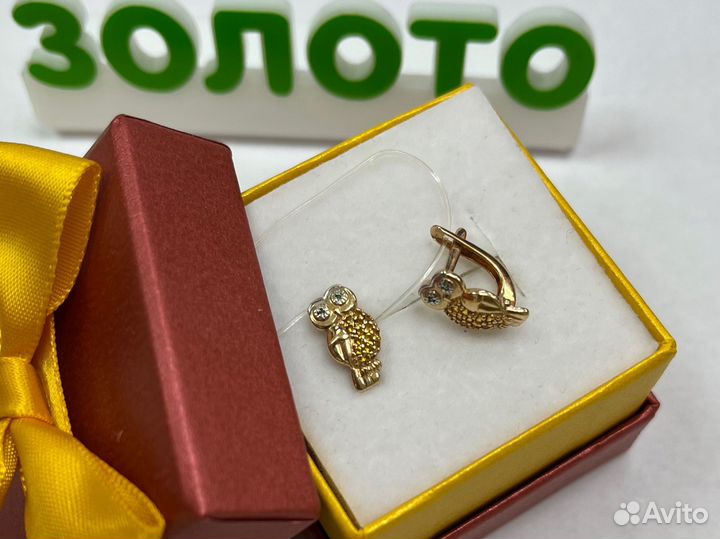 Золотые серьги 585/1.69гр. арт.87695 Л101Б