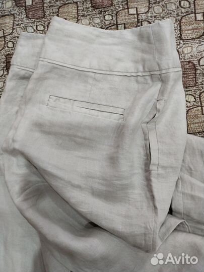 Льняные брюки на высоких 44-46