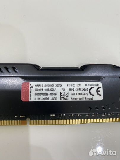 Оперативная память DDR4 HyperX 16 гб (2x8гб)