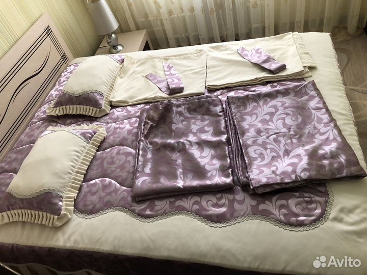 Комплект покрывало шторы