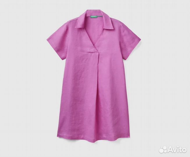 Льняное платье benetton