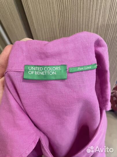 Льняное платье benetton