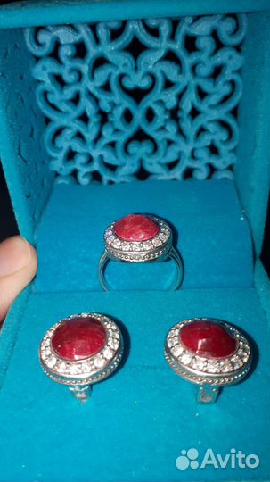 Серебряный комплект 925,размер18,5