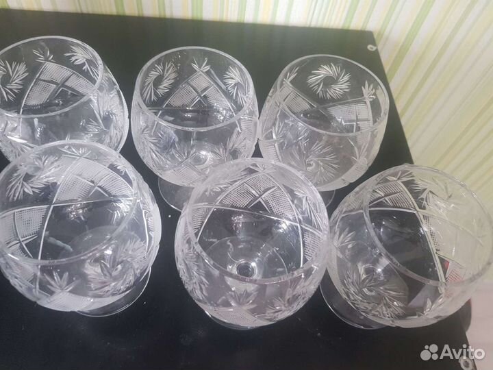 Фужеры хрустальные СССР для коньяка