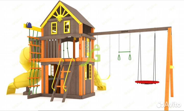 Игровая площадка Шато 2 с трубой (Домик) мод.2