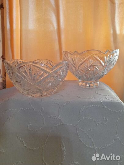 Вазы из хрусталя и цветного стекла СССР
