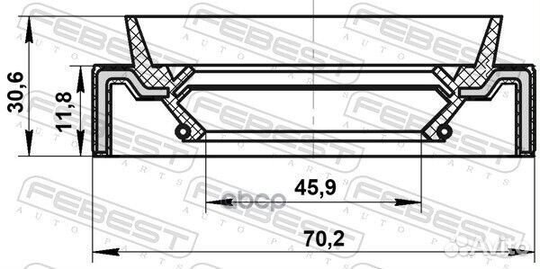 Сальник полуоси 45.9X70.2X11.8X30.6 95JAS-47701
