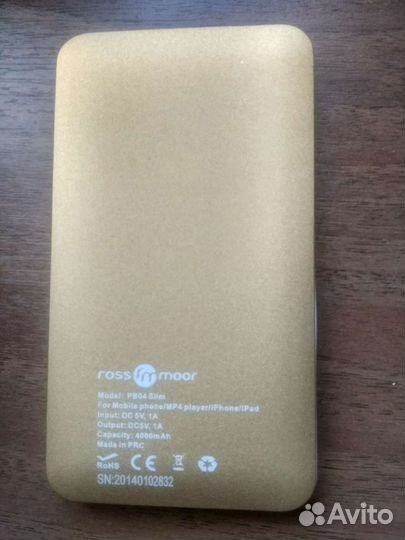 Внешний аккумулятор Ross&Moor PB04 Slim, 4000 мАч