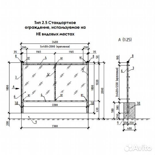 Ограждение Тип 2.5 в Химках